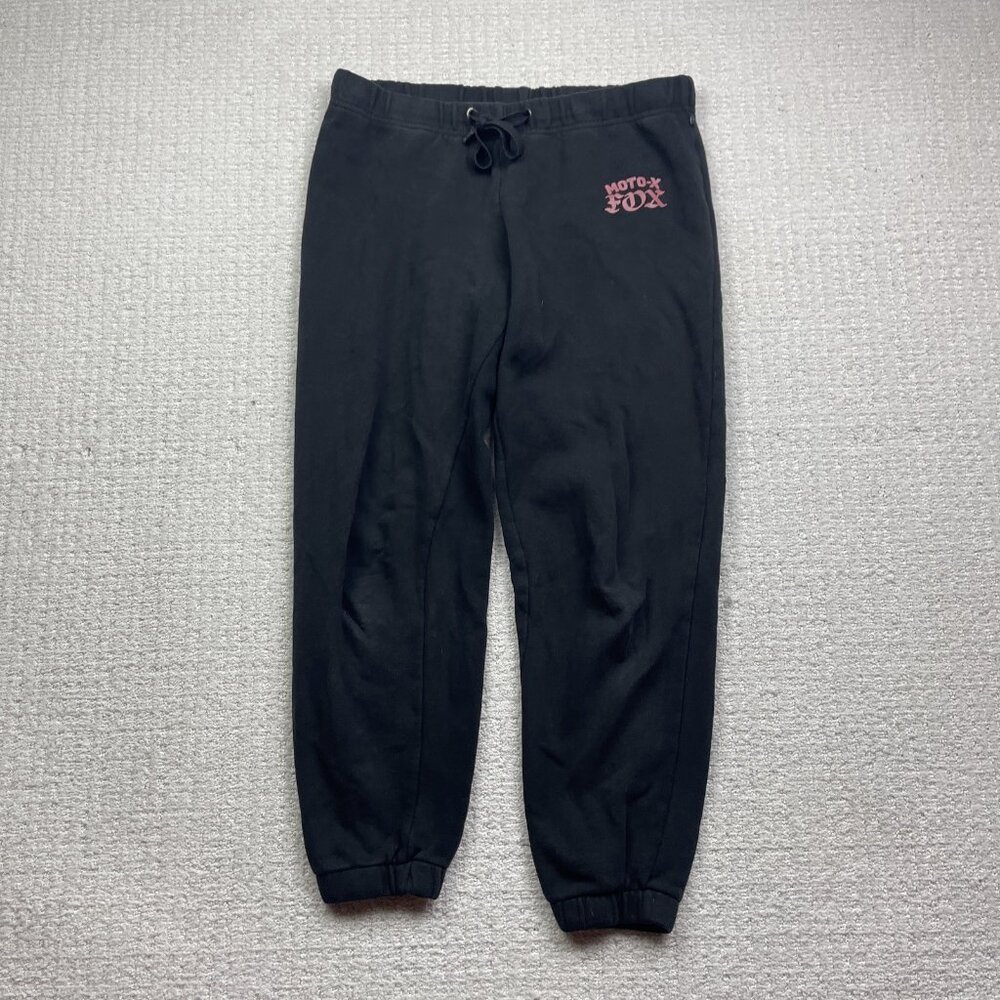 Y2K Fox Moto X Sweatpants Joggers Black Women Sz M Racing Motorsports Outdoor